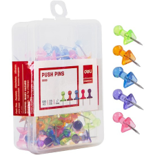 Deli Térképtű, 23/10 mm, 100 darabos, DELI Essential, színes / áttetsző (DEL00030) térképtű