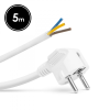 delight Hálózati szerelhető tápkábel dugóval - 5 m kábellel - 3 x 1,5 mm² - fehér (05941C)