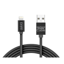 delight iPhone Lightning adatkábel LED fénnyel 1m, fekete (55442I-BK) 55442I-BK kábel és adapter
