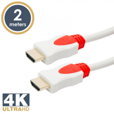 delight Jelkábel HDMI-HDMI 2.0 3D aranyozott Am/Am 2m White kábel és adapter