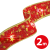 delight Karácsonyi LED-es szalag - piros - 2 m x 5 cm - 2 x AA
