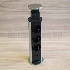 delight Konnektor Munkalapba süllyeszthető 3-as USB Inox villanyszerelés