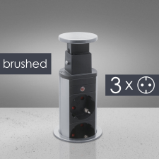 delight Rejtett elosztó 3-as szálcsiszolt ezüst hosszabbító, elosztó