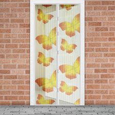 delight Szúnyogháló függöny ajtóra -mágneses- 100x210cm - sárga pillangós (11398L) szúnyogháló