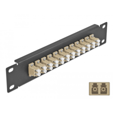 DELOCK 10 üvegszálas patch panel 12 portos LC Duplex bézs 1U fekete egyéb hálózati eszköz