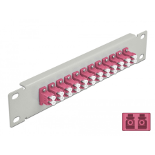 DELOCK 10 üvegszálas patch panel 12 portos LC Duplex ibolya 1U szürke egyéb hálózati eszköz