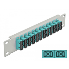 DELOCK 10 üvegszálas patch panel 12 portos SC Duplex vízkék 1U szürke egyéb hálózati eszköz