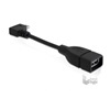 DELOCK 11cm USB kábel, mikro-B, forgatott - USB2.0-A anya OTG