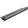 DELOCK 19" 24 portos Keystone patch panel tehermentesítővel (43277) (d43277)