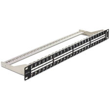 DELOCK 19" méretű, 48 portos Keystone 1U patchpanel tehermentesítővel egyéb hálózati eszköz