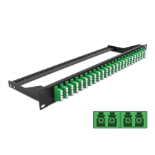 DELOCK 19 száloptikás csatlakozó panel 24 portos LC Quad zöld (43399) (DE43399) asztali számítógép kellék