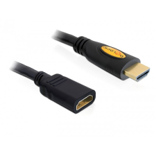 DELOCK 1m HDMI HDMI A-típus (Standard) Fekete kábel és adapter