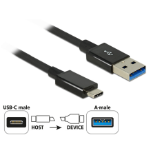 DELOCK 1m USB 3.1 Gen 2 Type-C/Type-A USB kábel USB 3.2 Gen 2 (3.1 Gen 2) USB A USB C Fekete kábel és adapter