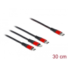 Delock 30 cm hosszú, USB töltő kábel 3 az 1 USB Type-C apa Lightning -, Micro USB- és USB Type-C c