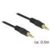 DELOCK 3,5 mm Jack (M) - Jack (M) kábel (fekete, 0,5 m)