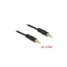 DELOCK 3,5 mm Jack (M) - Jack (M) kábel (fekete, 0,5 m) kábel és adapter