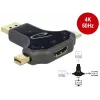 DELOCK 3 az 1-ben Monitor Csatlakozó USB-C / DisplayPort / mini DisplayPort bemenetbol HDMI kimenet (64060) (64060)