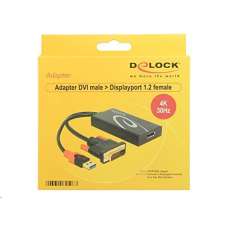 DELOCK 62596 DVI-dugós csatlakozó > Displayport adapter, fekete (62596) kábel és adapter