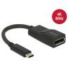 DELOCK - 62748 - Adapter USB Type-C csatlakozódugóval > Displayport csatlakozóhüvellyel (DP váltakozó mód) 4K
