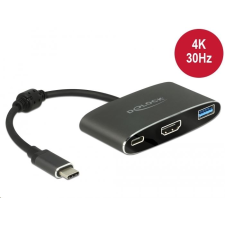 DELOCK 62991 Adapter USB Type-C apa > HDMI anya (DP Alt mód) 4K 30 Hz + USB A-típusú + USB Type-C PD (DL62991) mobiltelefon kellék