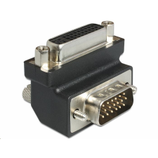 DELOCK 65425 DVI 24+5 pin female &gt; VGA 15 pin male 90° hajlított adapter kábel és adapter