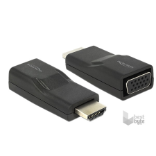 DELOCK 65655  HDMI dugó > VGA hüvely fekete adapter audió/videó kellék, kábel és adapter