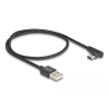 DELOCK 80029 USB Type-A 2.0 - USB Type-C 90° Adat és töltő kábel 0,5m - Fekete (80029)