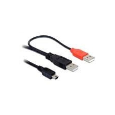DELOCK 82447 2x USB-A 2.0 male -&gt; USB mini 5pin kábel és adapter