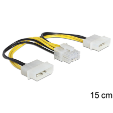 DELOCK 83410 tápkábel 2 x 4 pines molex > 8 pines EPS kábel és adapter