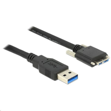 DELOCK 83598 USB 3.0 A típusú dugó > USB 3.0 Micro-B típusú dugó csavarokkal ellátott kábel 2m (83598) - Átalakítók kábel és adapter