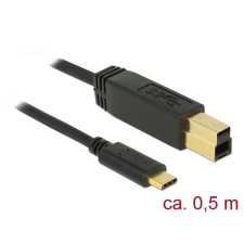 DELOCK 83674 USB kábel 0,5 M USB 3.2 Gen 2 (3.1 Gen 2) USB C USB B Fekete kábel és adapter