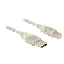 DELOCK 83894 USB 2.0 Type-A male &gt; USB 2.0 Type-B male 2m áttetsző kábel és adapter