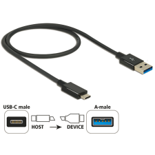 DELOCK 83983 USB 3.1 Type-C - USB Type-A (apa -apa) kábel 1m - Fekete kábel és adapter