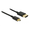 DELOCK 84785 High Speed HDMI with Ethernet - HDMI-A male > HDMI Micro-D male kábel, 3D 4K 4,5m Slim Premium (84785)