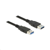 DELOCK 85060 USB 3.0 Type-A apa > USB 3.0 Type-A apa kábel, 1m, fekete (85060)