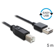DELOCK 85553 USB-A 2.0 --> USB-B kábel 5m fekete (DE85553) kábel és adapter