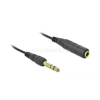 DELOCK 85938 2m sztereó jack 6,35mm 3 pin apa/anya fekete csavartkábel meghosszabbítás (DL85938)