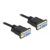 DELOCK 86614 D-Sub 9pin - D-Sub 9pin Soros kábel 0.5m - Fekete (86614)