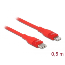 DELOCK 86633 USB-C - Lightning adat- és töltőkábel 0,5m piros (D86633) mobiltelefon kellék