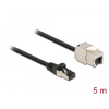 DELOCK 87030 S/FTP Cat6a RJ45 apa - RJ45 Keystone anya kábel 5m - Fekete (87030)