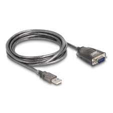  Delock Adapter A-típusú USB 2.0 - 1 x soros RS-232 D-Sub 9 tűs apa anyacsavarokkal, 3 db. LED-del 3 m kábel és adapter