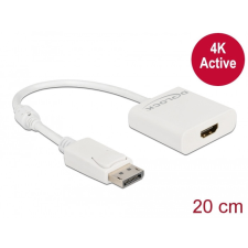 DELOCK Adapter DisplayPort 1.2-dugós csatlakozó-HDMI-csatlakozóhüvely 4K aktív fehér kábel és adapter