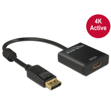DELOCK Adapter Displayport 1.2 male > HDMI female 4K Active Black kábel és adapter