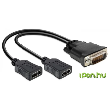 DELOCK Adapter DMS-59 male > 2 x HDMI female 20cm audió/videó kellék, kábel és adapter