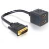 DELOCK Adapter DVI 25 male to 2x HDMI female (650