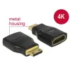 DELOCK Adapter Gyors-sebességű HDMI Ethernettel - HDMI Mini-C apa > HDMI-A anya 4K fekete