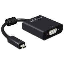 DELOCK Adapter HDMI Micro-D dugó &gt; VGA hüvely audióval fekete kábel és adapter