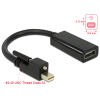 DELOCK Adapter mini Displayport 1.2-dugós csatlakozó csavarral > HDMI-csatlakozóhüvely 4K aktív feke