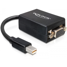 DELOCK adapter mini Displayport > VGA 15 pin anya - fekete kábel és adapter