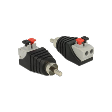 DELOCK Adapter Terminalblock 2Pin -> Cinch Stecker Drucktast (65566) kábel és adapter